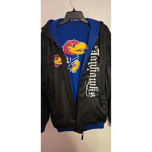 KANSAS JAYHAWKS MEN'S REVERSIBLE HEAVY WEIGHT JACKET SIZE XXL - Picture 5 of 10